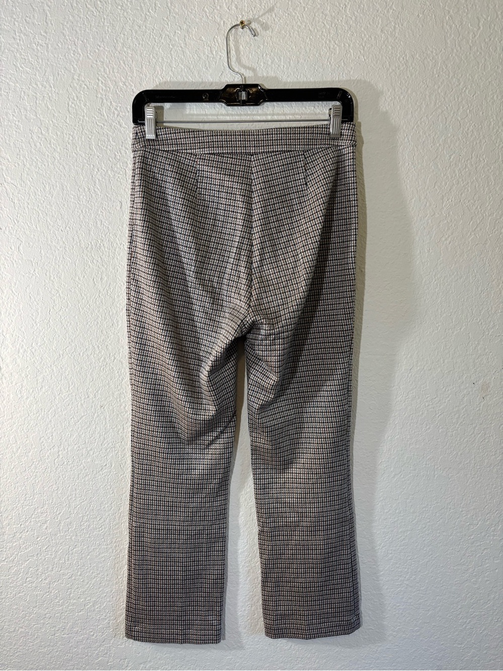 Theory Stratton Knit Cropped Pants Brown Black Grey Houndstooth Plaid Ankle 2 - Picture 8 of 14